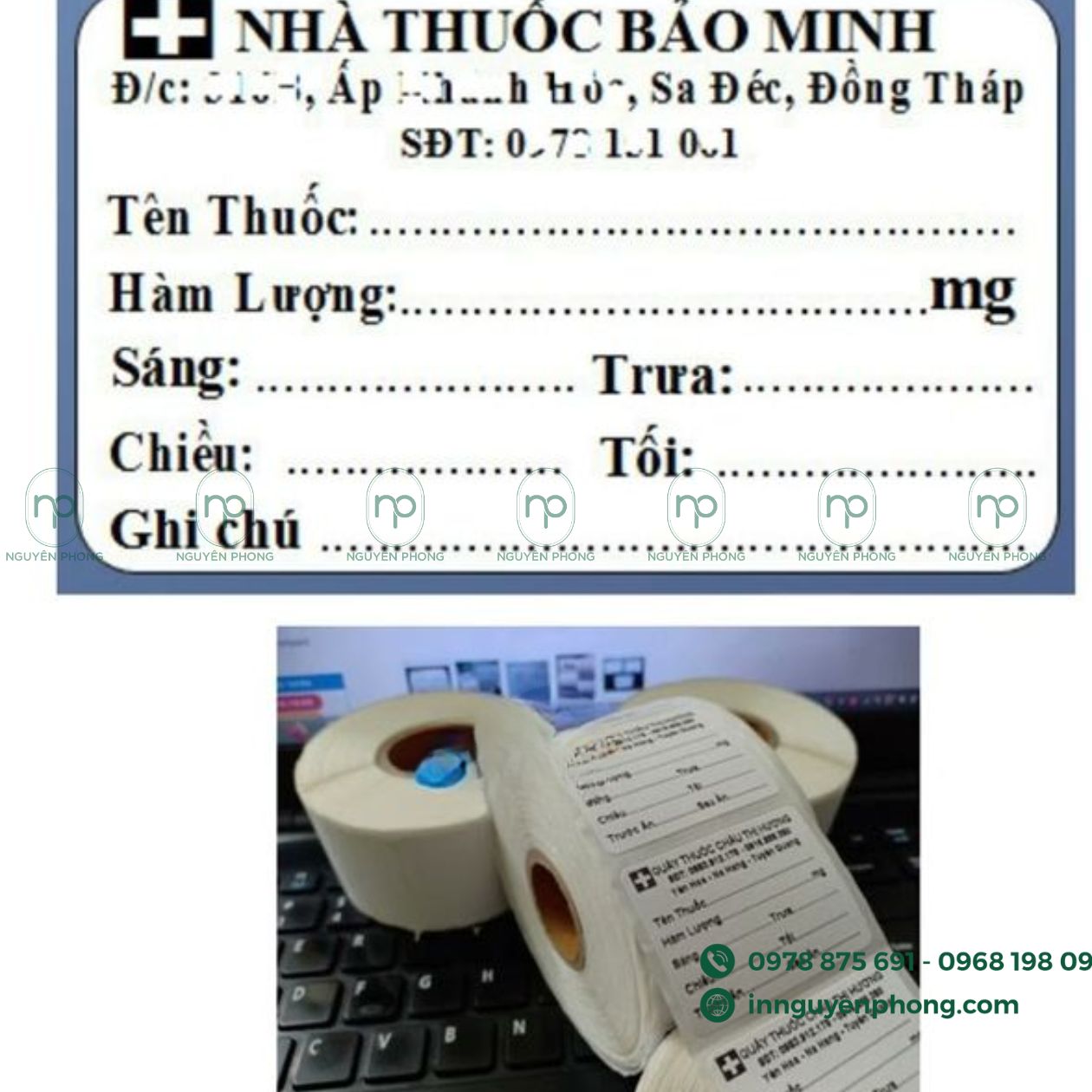 Mẫu in tem chia liều cho nhà thuốc